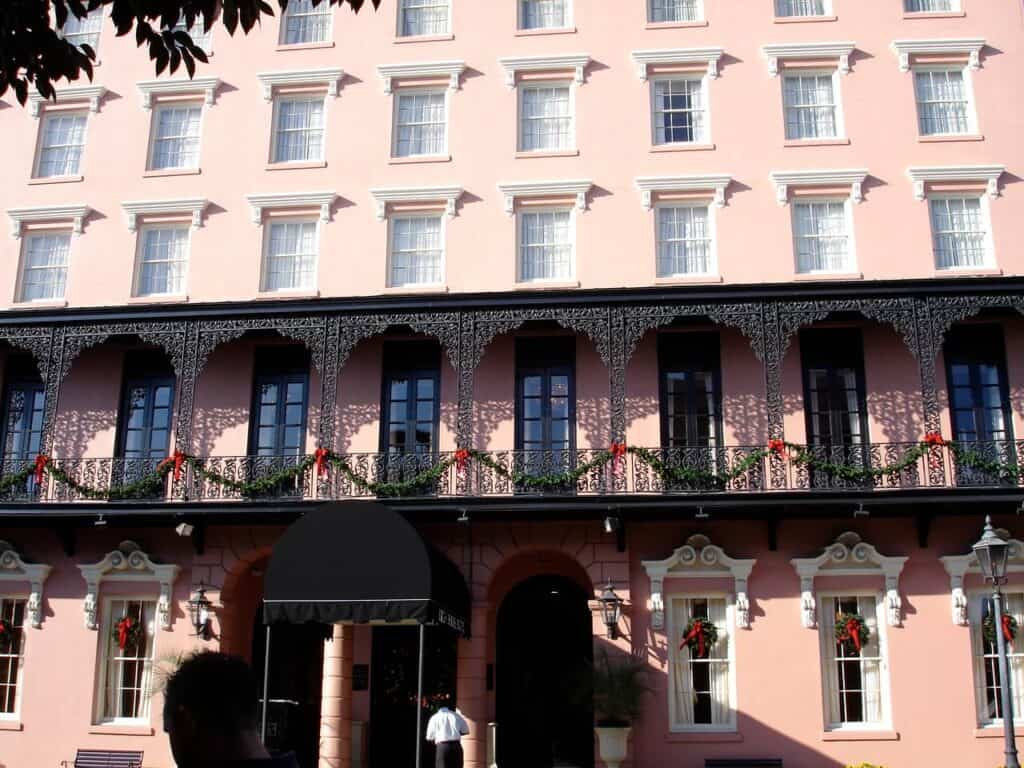 pink building in Charleston, SC